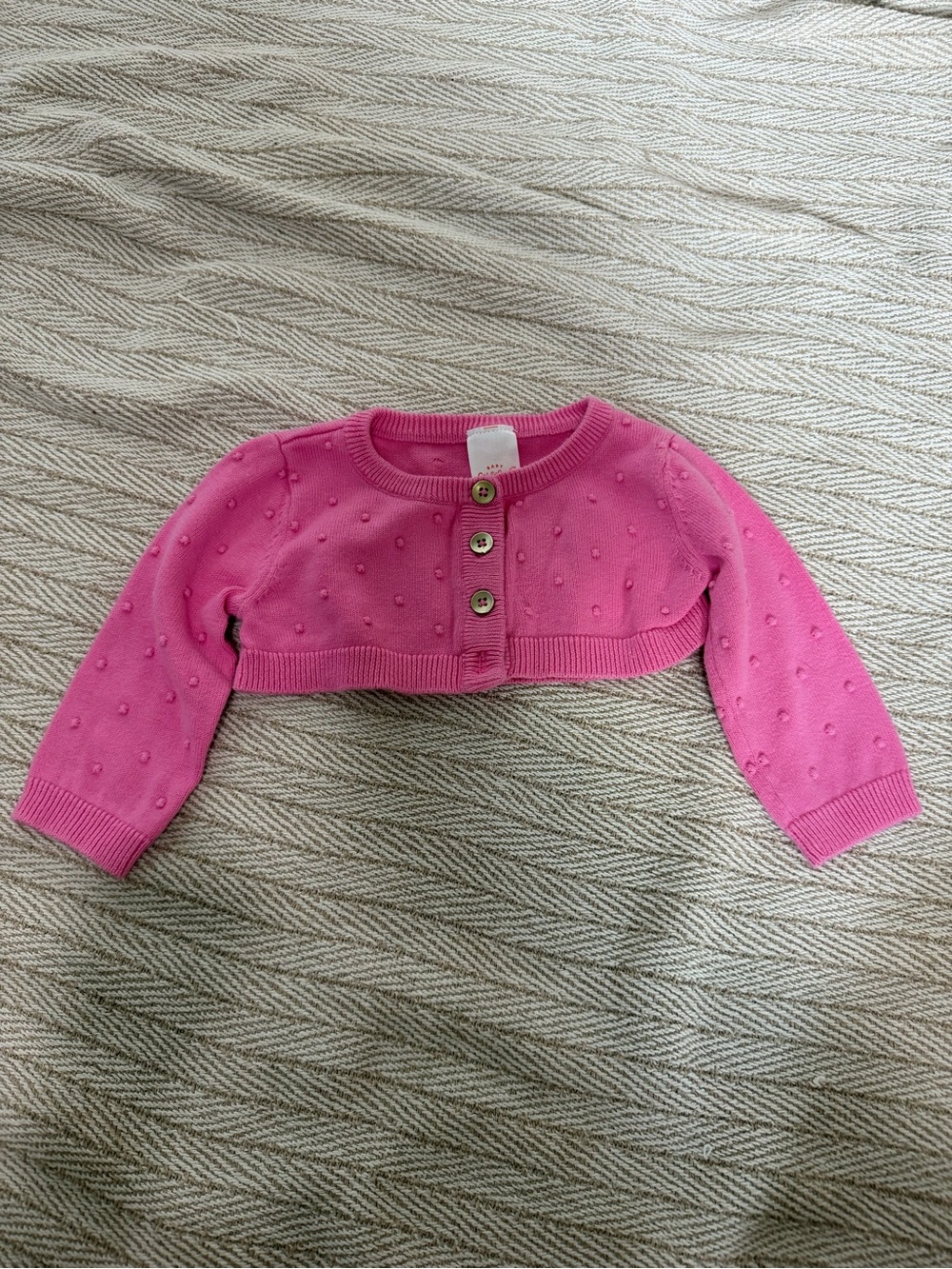 Cat & Jack Pink Knit Dot Bolero Cardigan